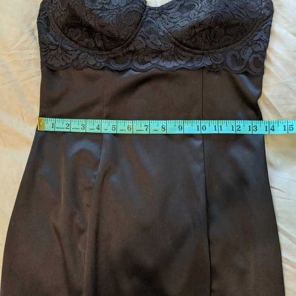 Black silk, strapless mini dress - Picture 5 of 5